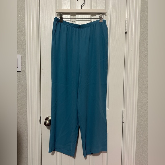 NWT Eileen Fisher Silk Georgette Crepe Straight Pant - Picture 1 of 8